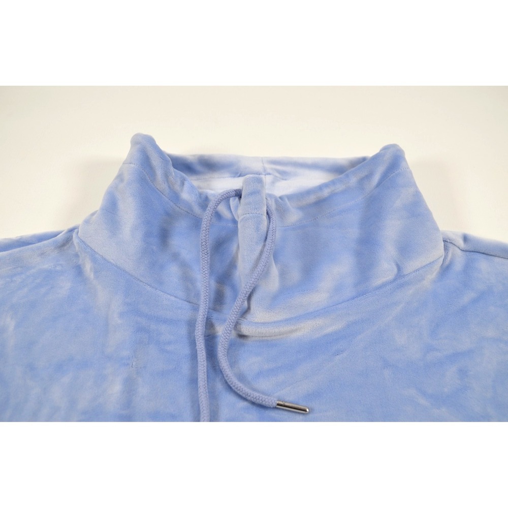 Victoria's Secret PINK Brand Blue Soft Plush Pullover Women's M High Neck Pocket - Picture 12 of 16